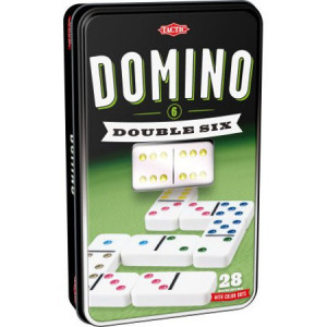 Domino Jeu de société/Domino avec boîte métallique, jeu traditionnel pour  enfants et adultes, 28 jetons et 6 couleurs : : Jeux et Jouets
